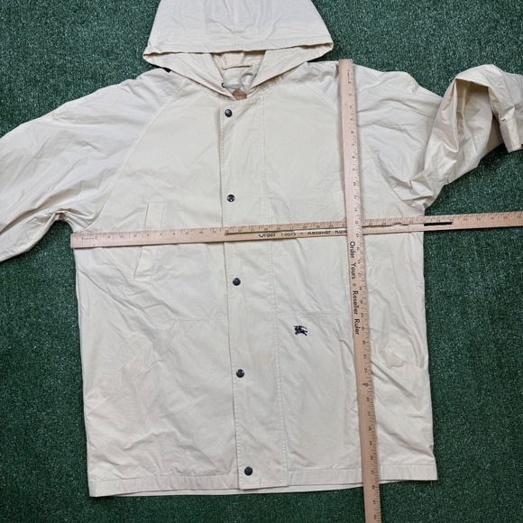 Vintage 90s Burberry Coat Jacket Men's Size XL Brown Hooded - Picture 3 of 13